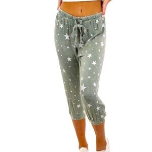 ANTHROPOLOGIE MARONIE PRINTED CAPRI JOGGER PANTS